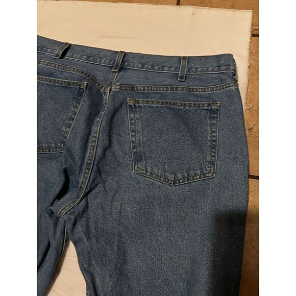 George Men's Size 40x32 Blue Straight Dark Wash Cotton Blend Denim Jeans 40w 216 - Picture 5 of 7